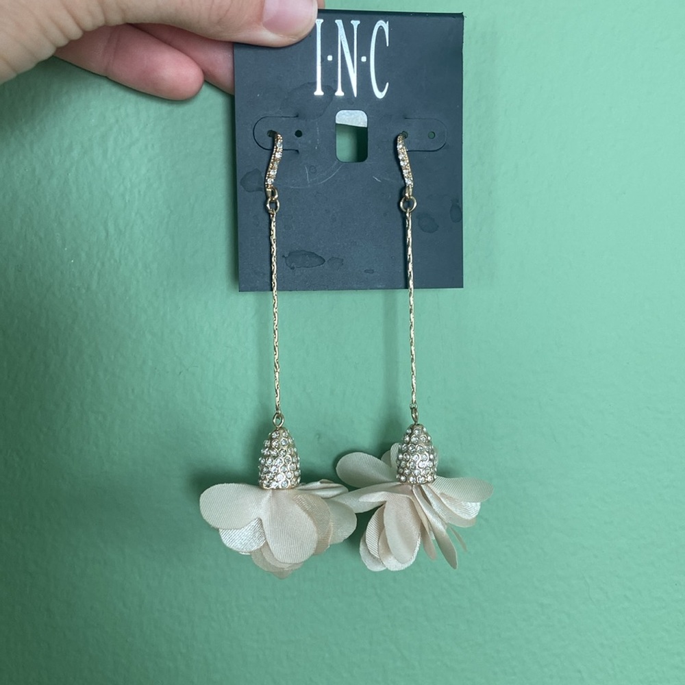 INC Dangling Floral Drop Earrings